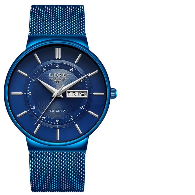 LIGE Minimalist Mesh Watch
