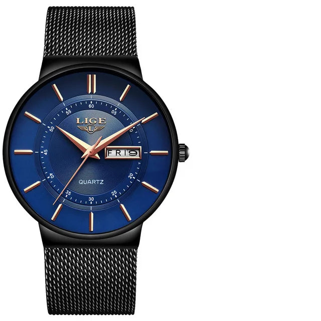 LIGE Minimalist Mesh Watch